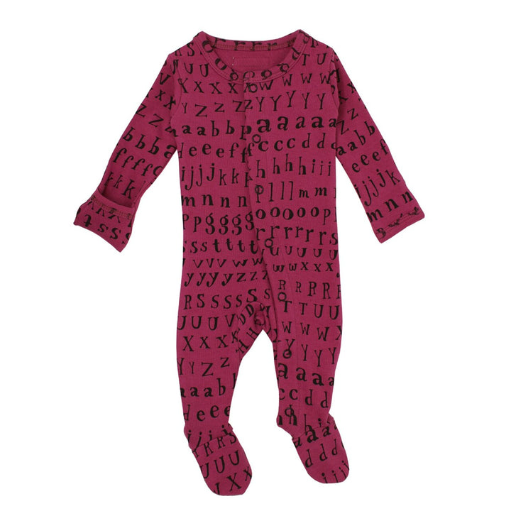 Organic Jumpsuit in Magenta Letters, Flat