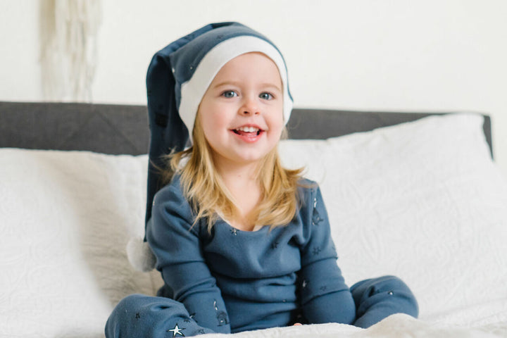 Organic Holiday Kids' PJ & Cap Set in Silent Night, Lifestyle