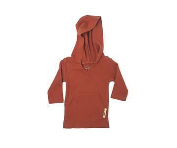 Organic Hoodie in Maple, a burnt orange color.