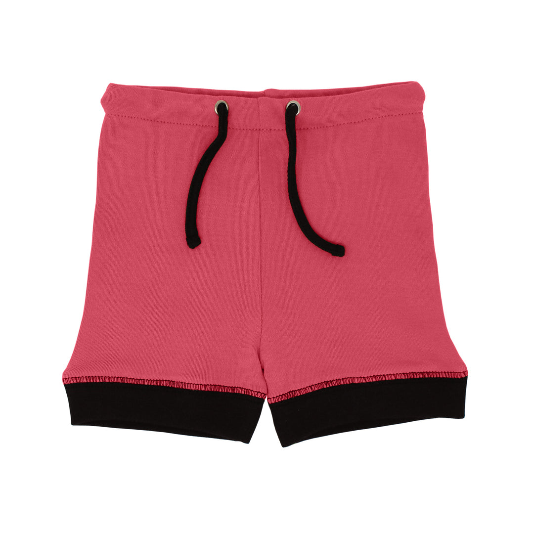 Organic Bike Shorts in Berry, Flat