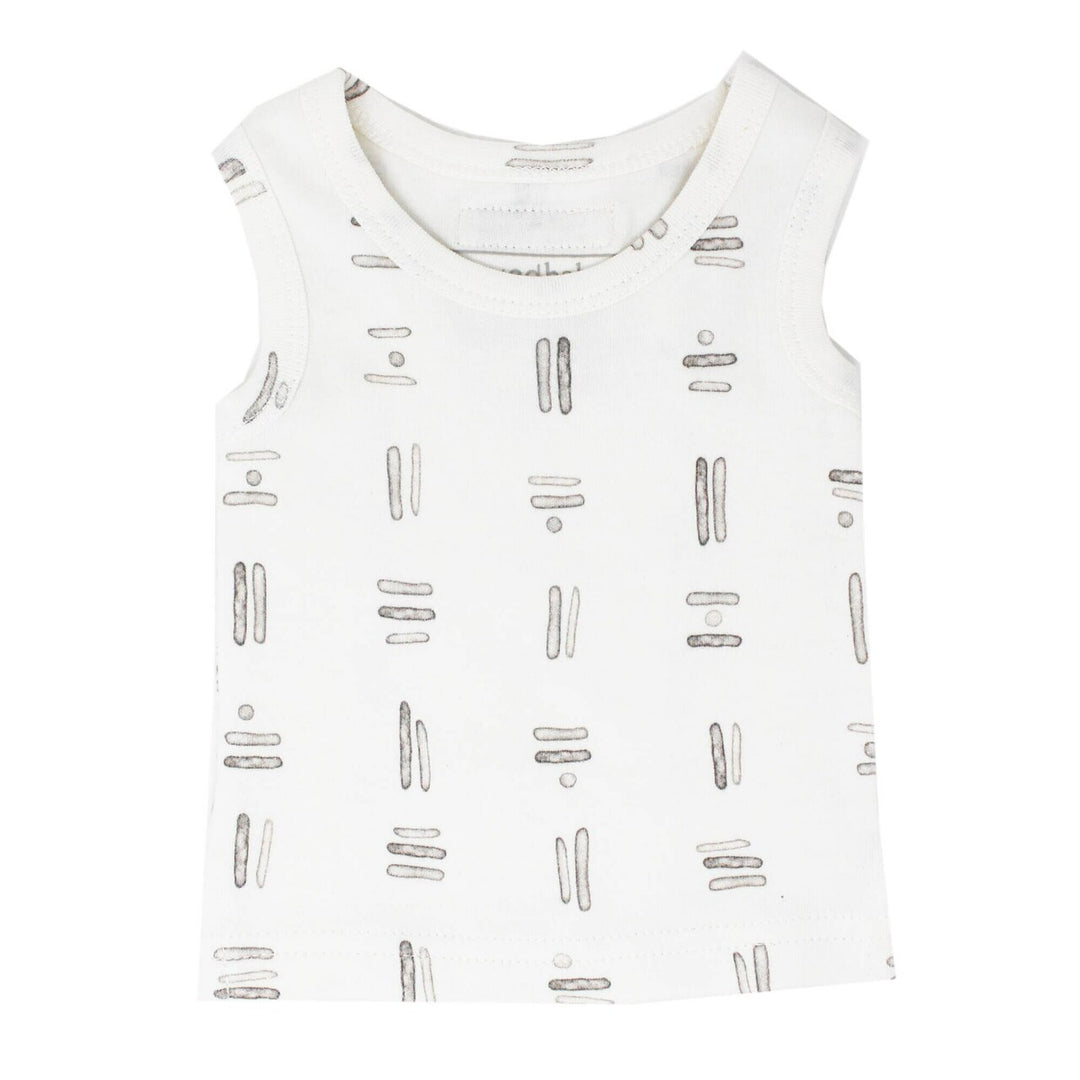 Organic Tank Top in Gray Tribe, Flat