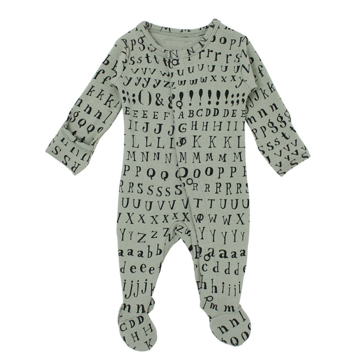 Organic Jumpsuit in Seafoam Letters, Flat