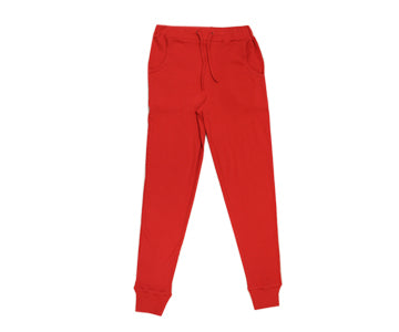 Organic Thermal Men's Jogger Pants in Ruby, Flat