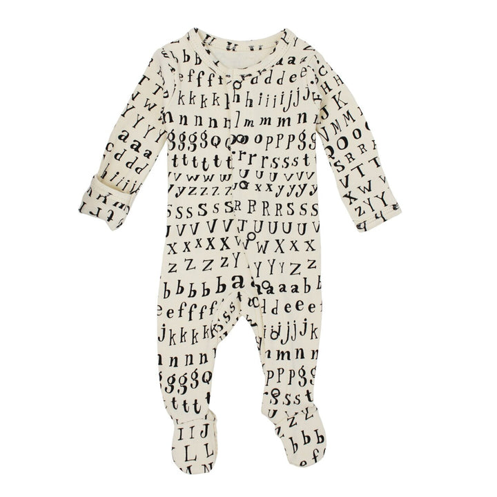 Organic Jumpsuit in Beige Letters, Flat