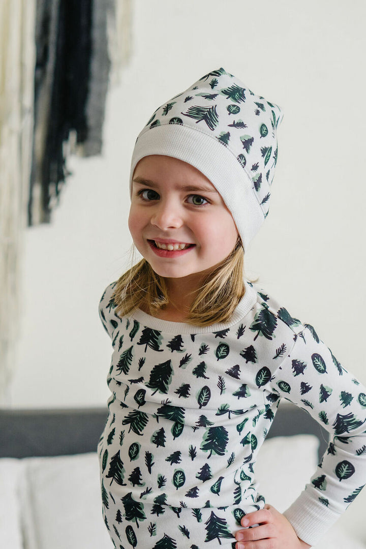 Organic Holiday Kids' PJ & Cap Set in Oh Christmas Tree, Lifestyle