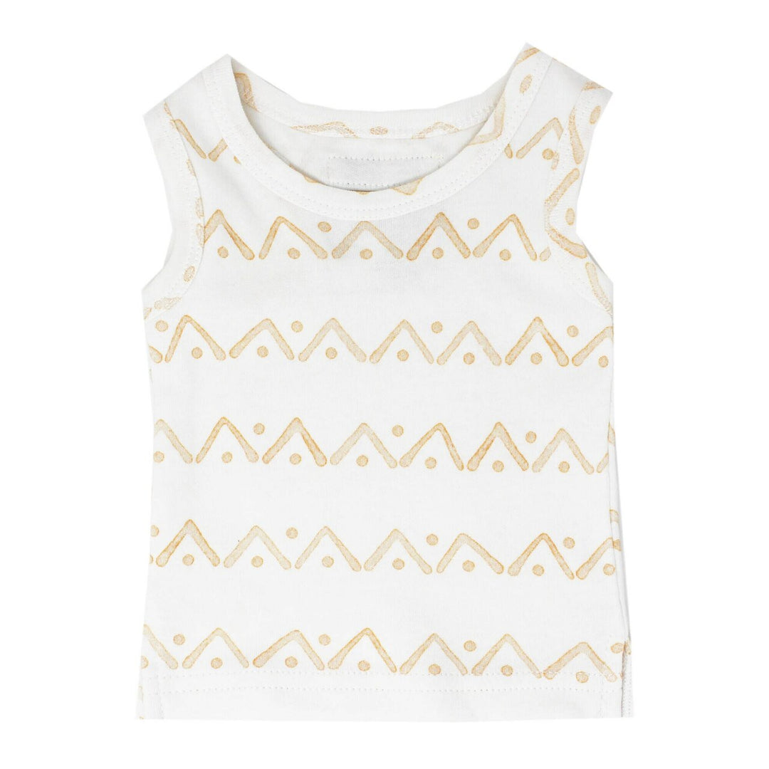 Organic Kids' Tank Top in Honey Zigzag, Flat