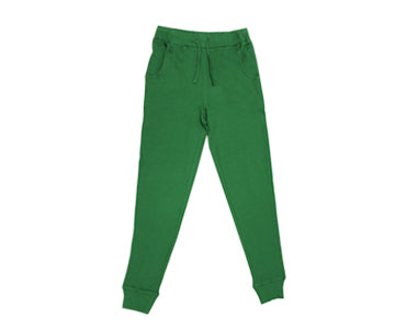 Organic Thermal Men's Jogger Pants in Emerald, Flat