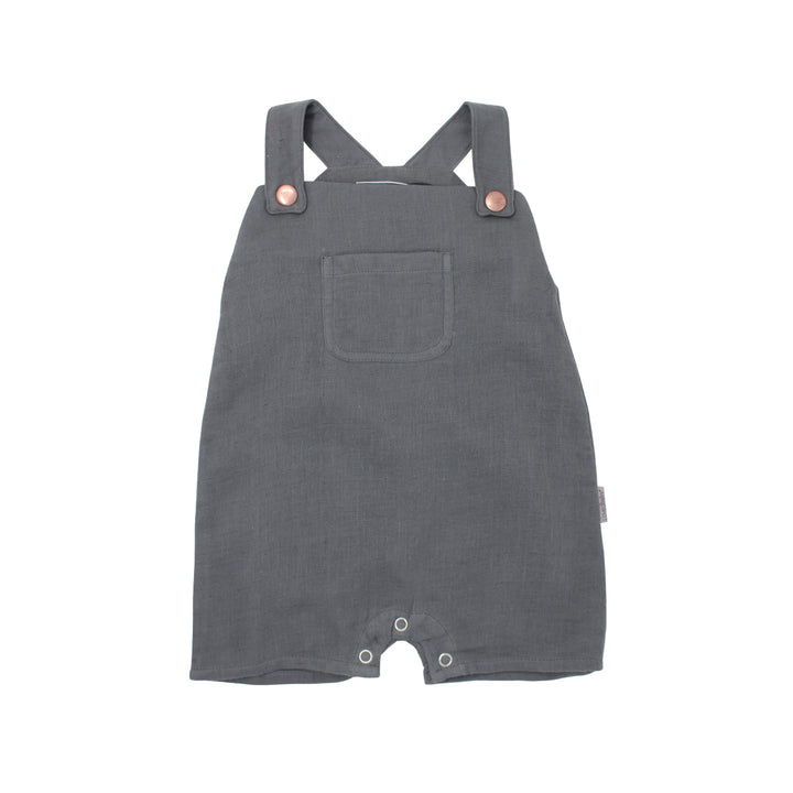 Organic Muslin Overall in Gray, Flat