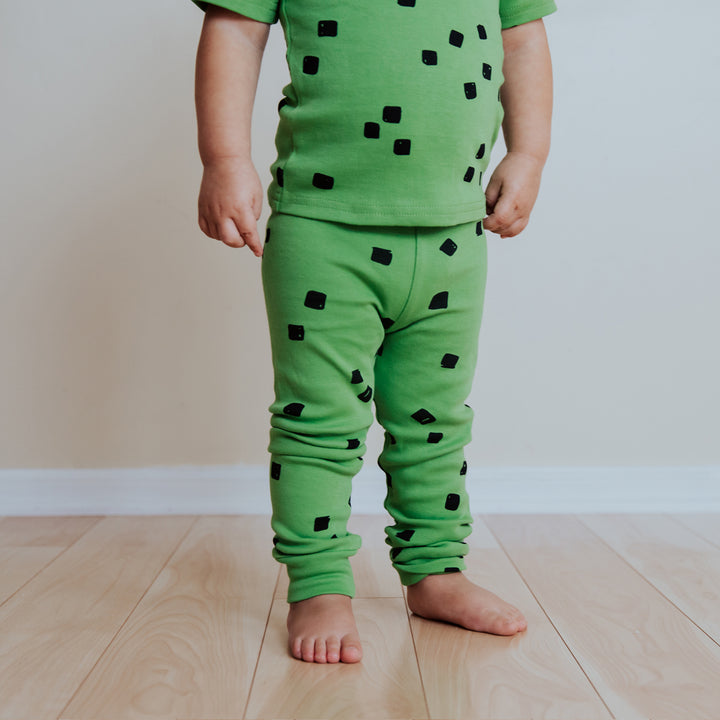 Kids' Organic S-Sleeve PJ Set in Moss Stone