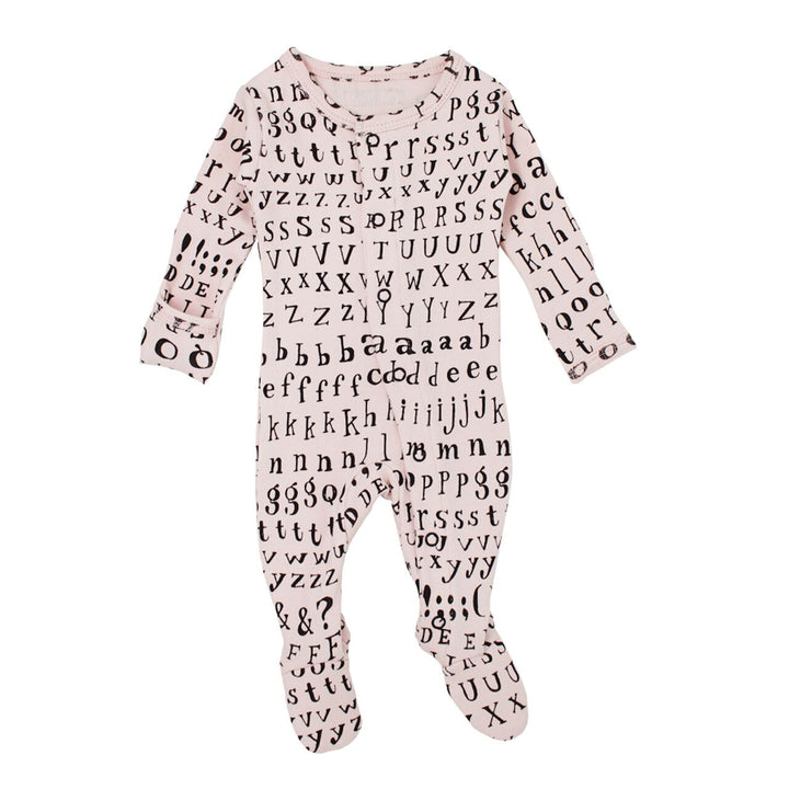 Organic Jumpsuit in Blush Letters, Flat